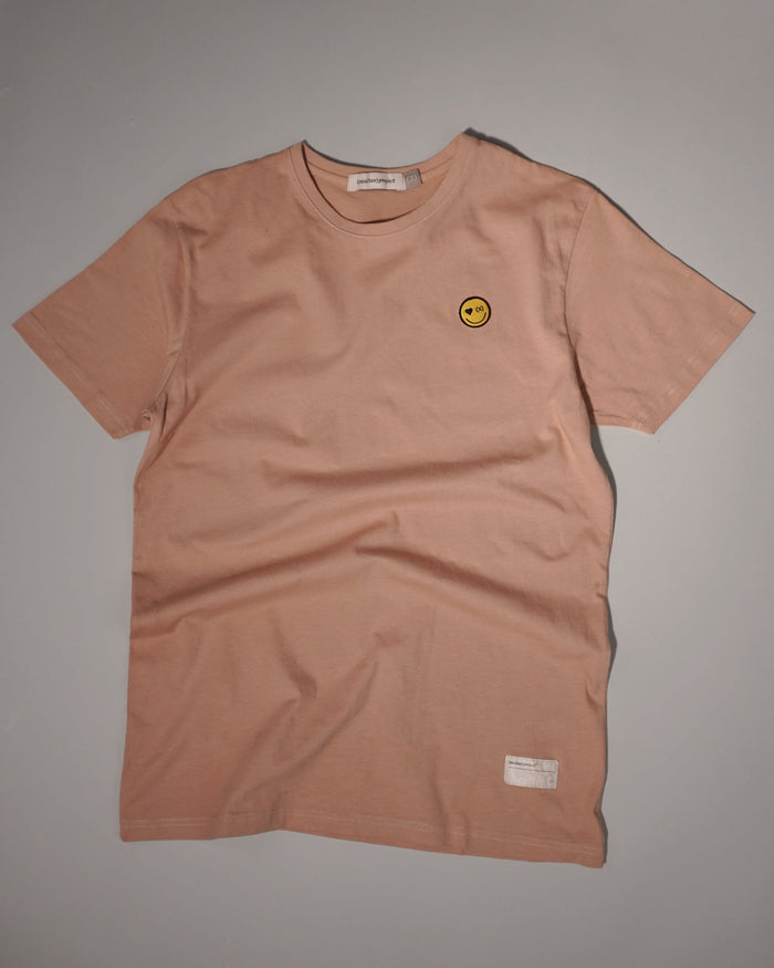 Be Happy 有機棉短袖 T 恤｜復古玫瑰