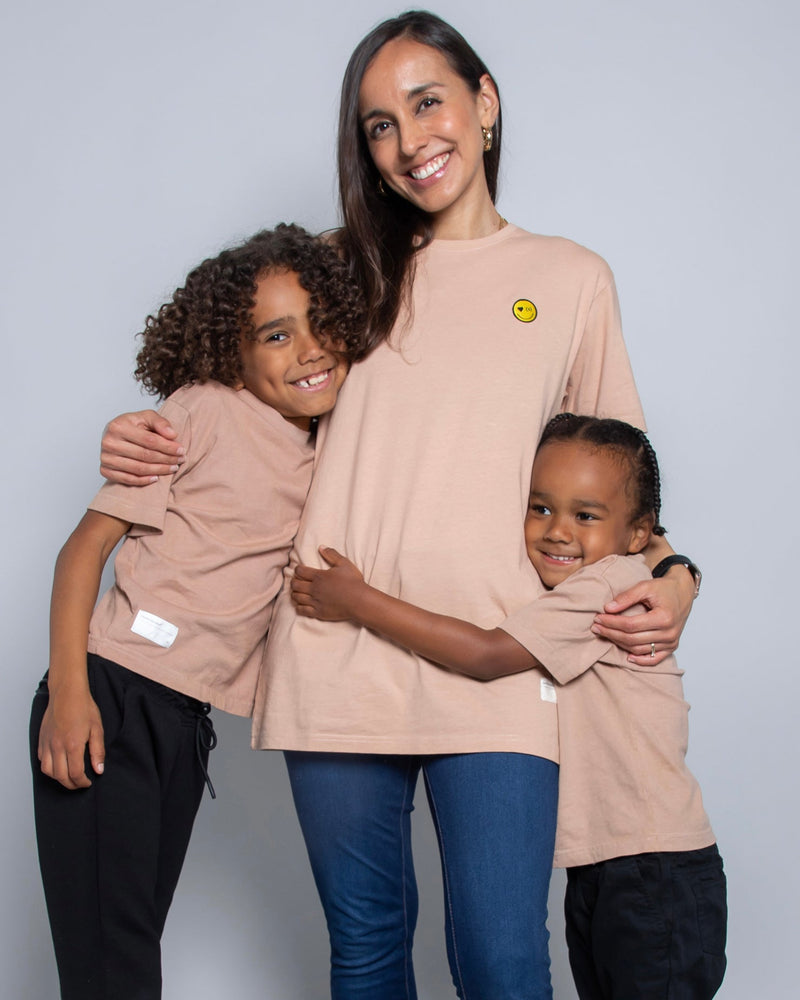 Be Happy Organic Tee | Vintage Rose