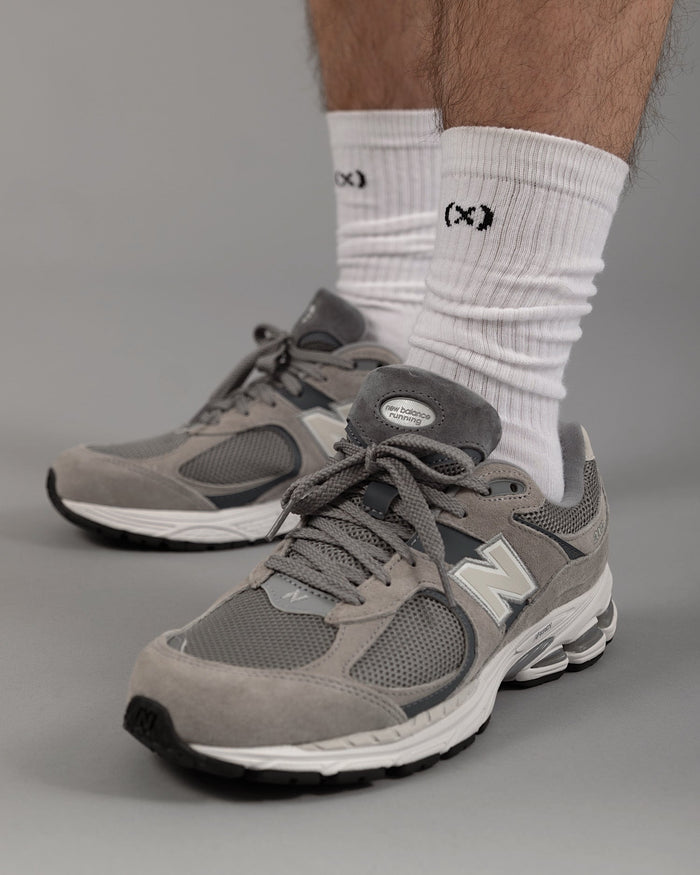 有機彩條中筒襪｜純白色