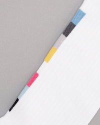 有機彩條中筒襪｜純白色