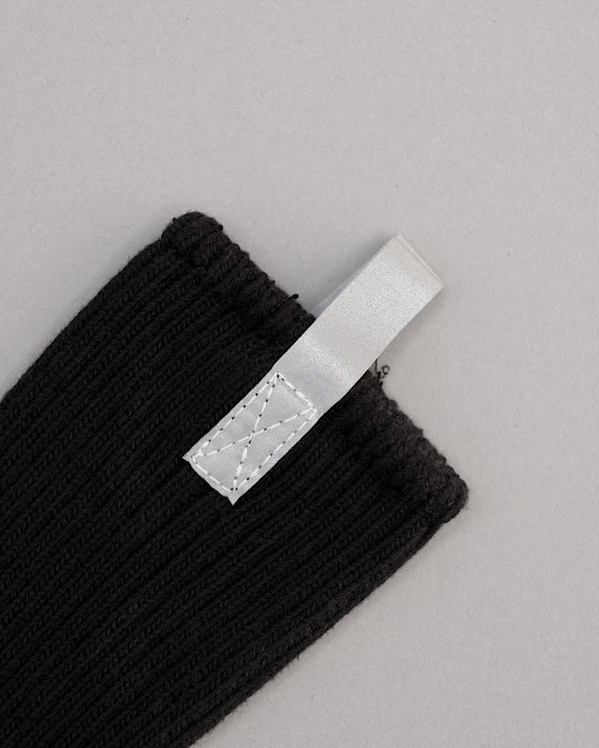 Reflective Organic Crew Socks | Jet Black