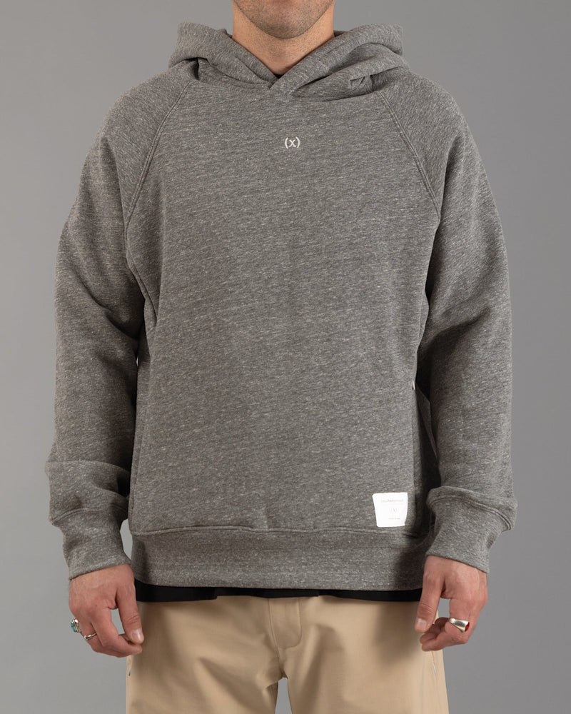 經典三纖混紡套頭上衣｜麻灰 / 螢光黃