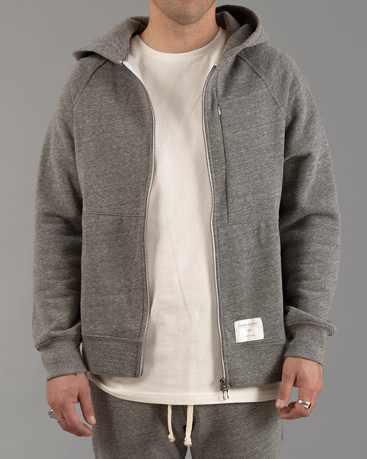 Signature Tri-blend Zip up | Heather Grey