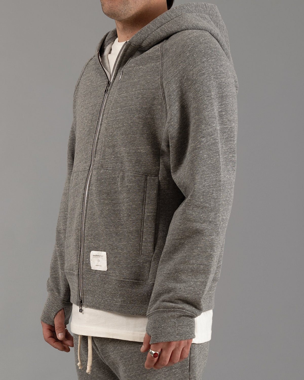 Signature Tri-blend Zip up | Heather Grey