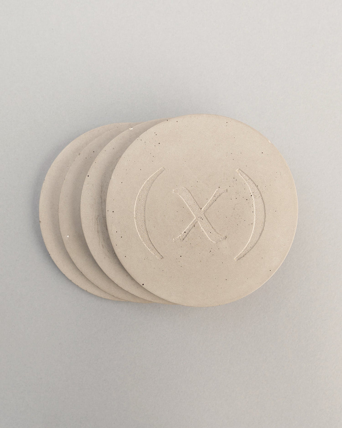 Wabi-sabi Concrete Coaster Set / Concrete Grey