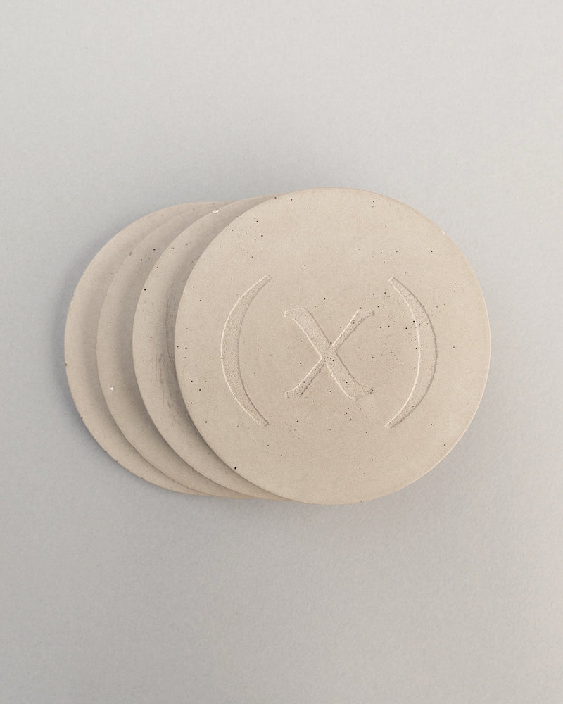 Wabi-sabi Concrete Coaster Set / Concrete Grey